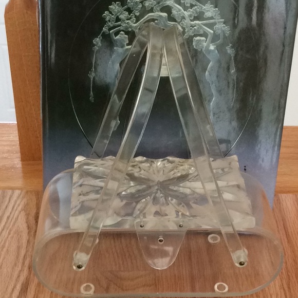 Vintage Handbags - Vintage Lucite Detail Handbag